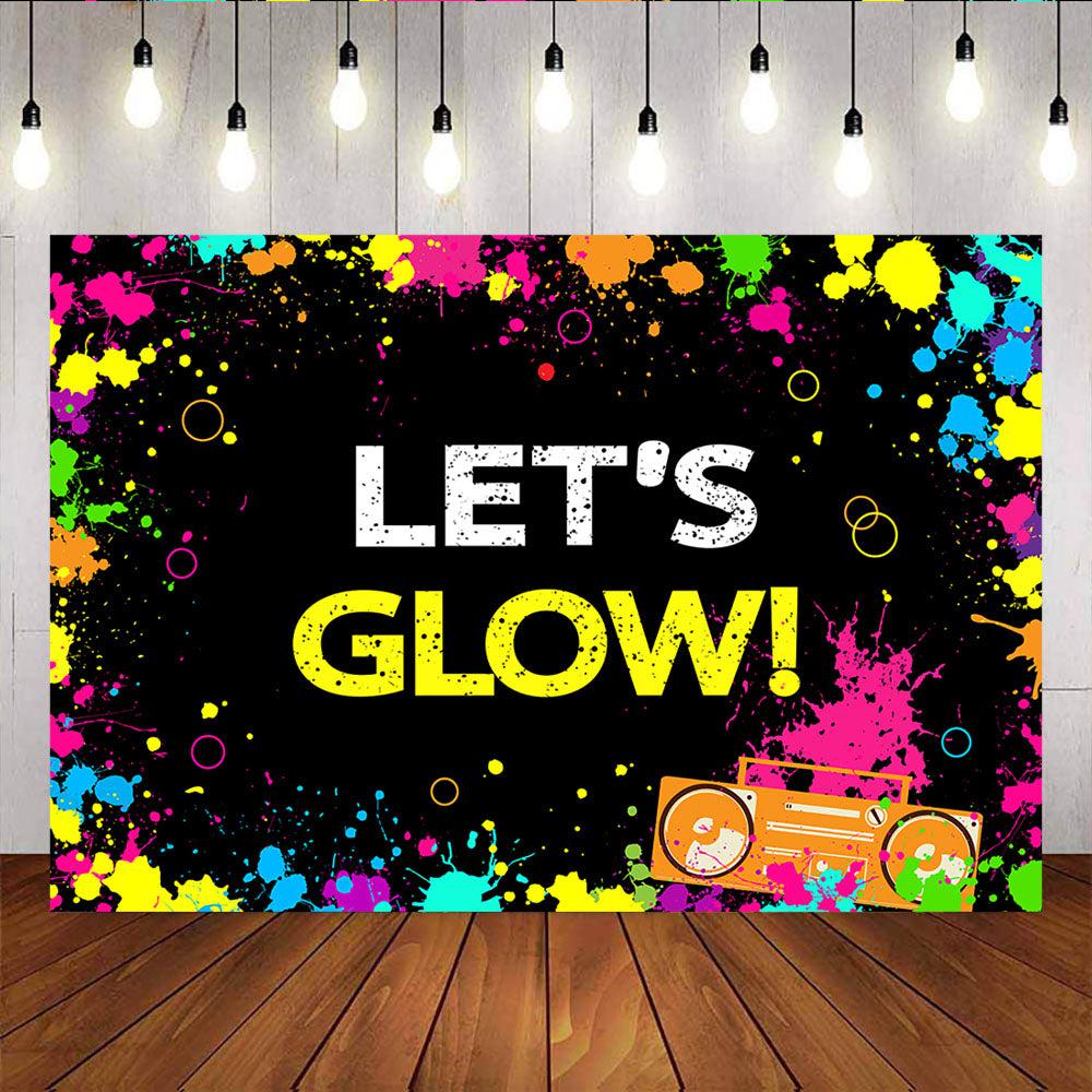 Mocsicka Let's Glow Party Banners Music Band Graffiti Cassette Record Photo Backdrop-Mocsicka Party