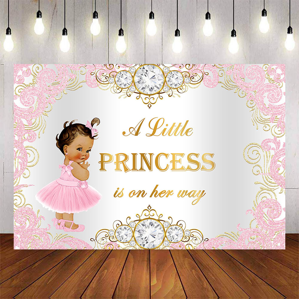 Mocsicka Little Ballet Princess and Diamonds Baby Shower Backdrops-Mocsicka Party