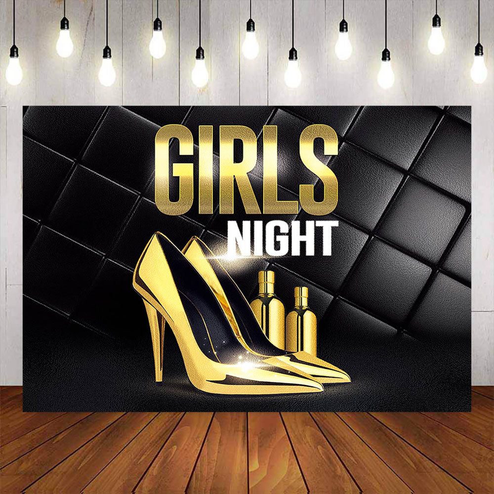 Mocsicka Girls Night Backdrop Golden High Heels Theme Party Decor Prop-Mocsicka Party
