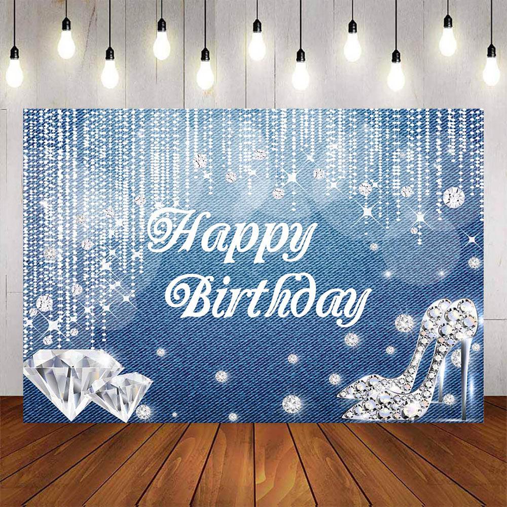 Mocsicka Denim and Dismonds High Heels Happy Birthday Background