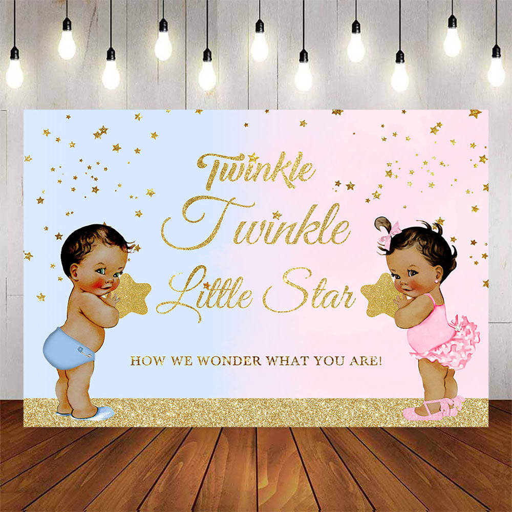 Mocsicka Twinkle Twinkle Little Star Gender Reveal Party Background-Mocsicka Party