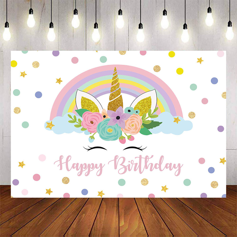 Mocsicka Rainbow Unicorn Happy Birthday Party Decor Props-Mocsicka Party