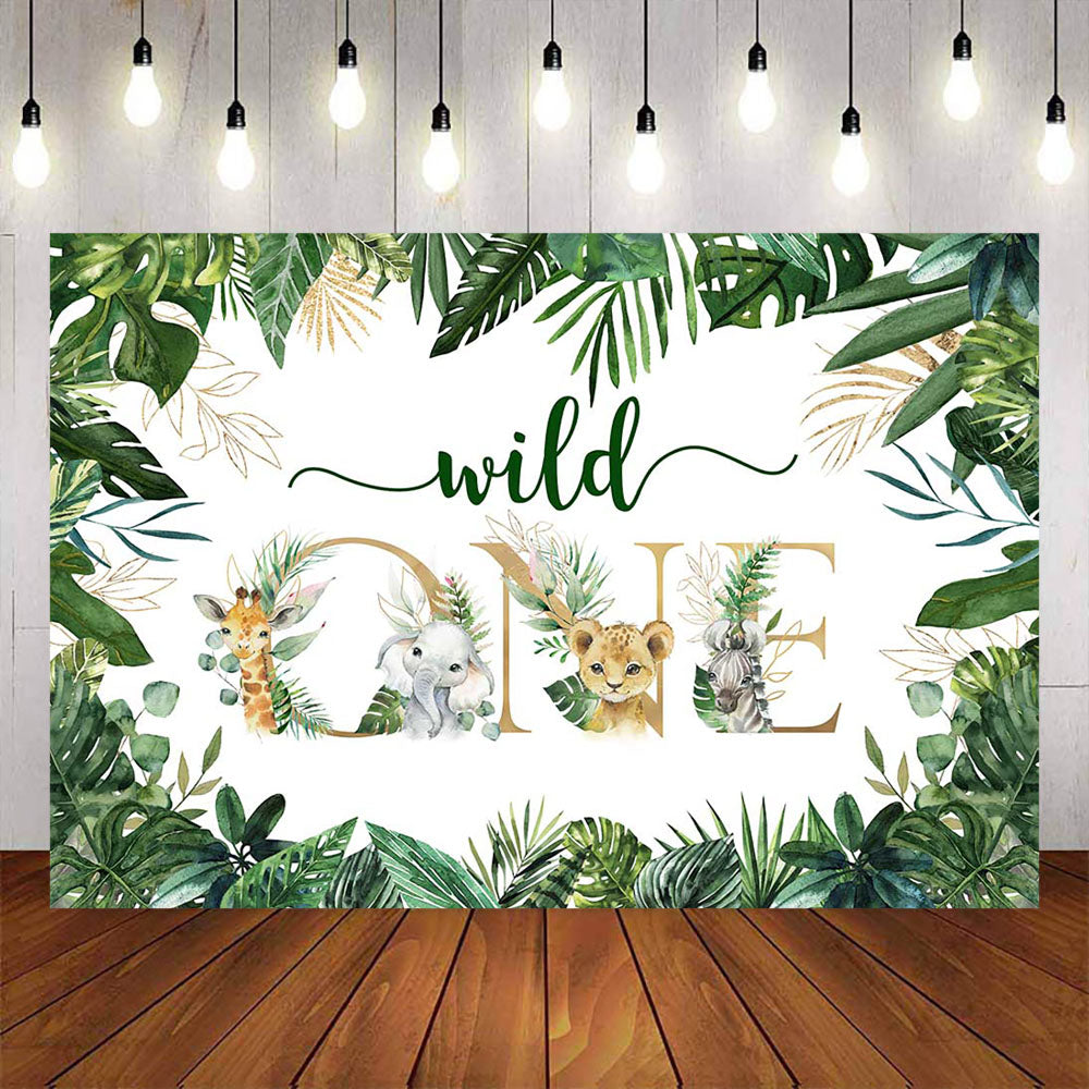 Mocsicka Wild One Little Animals Birthday Backdrop-Mocsicka Party