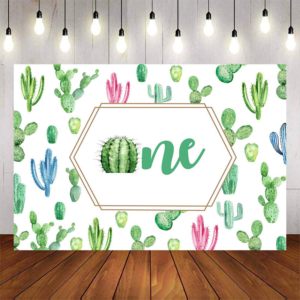 Mocsicka Cactus Theme Happy 1st Birthday Backdrop-Mocsicka Party