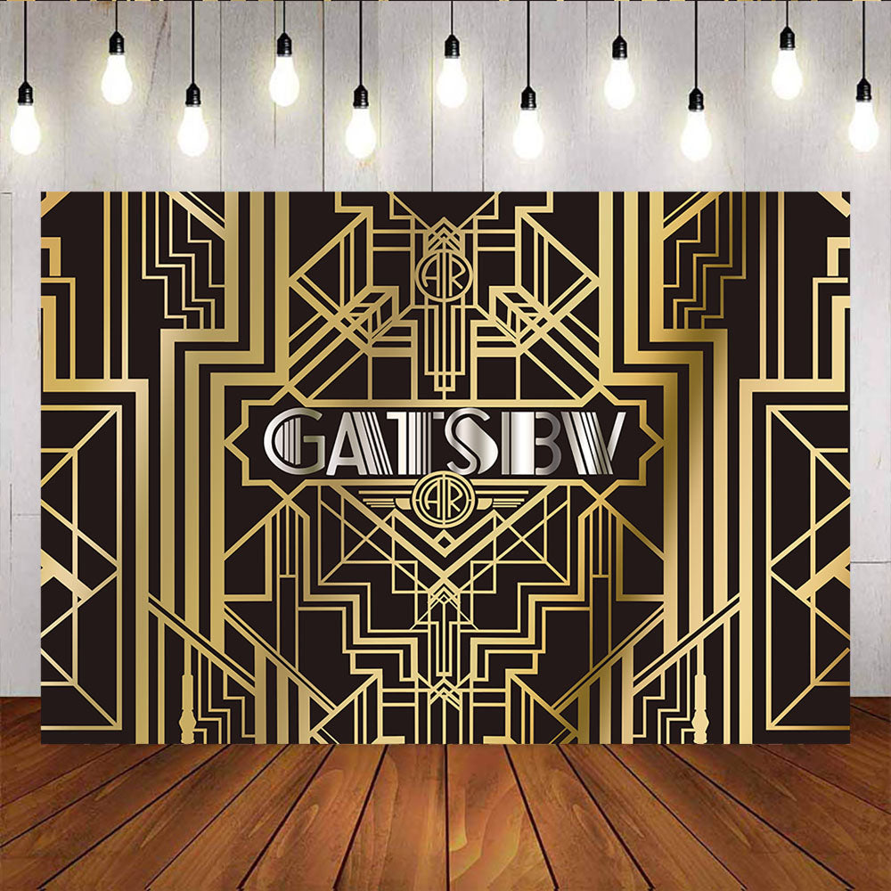 Mocsicka The Great Gatsby Backdrops Happy Birthday Party Banner Decoration-Mocsicka Party