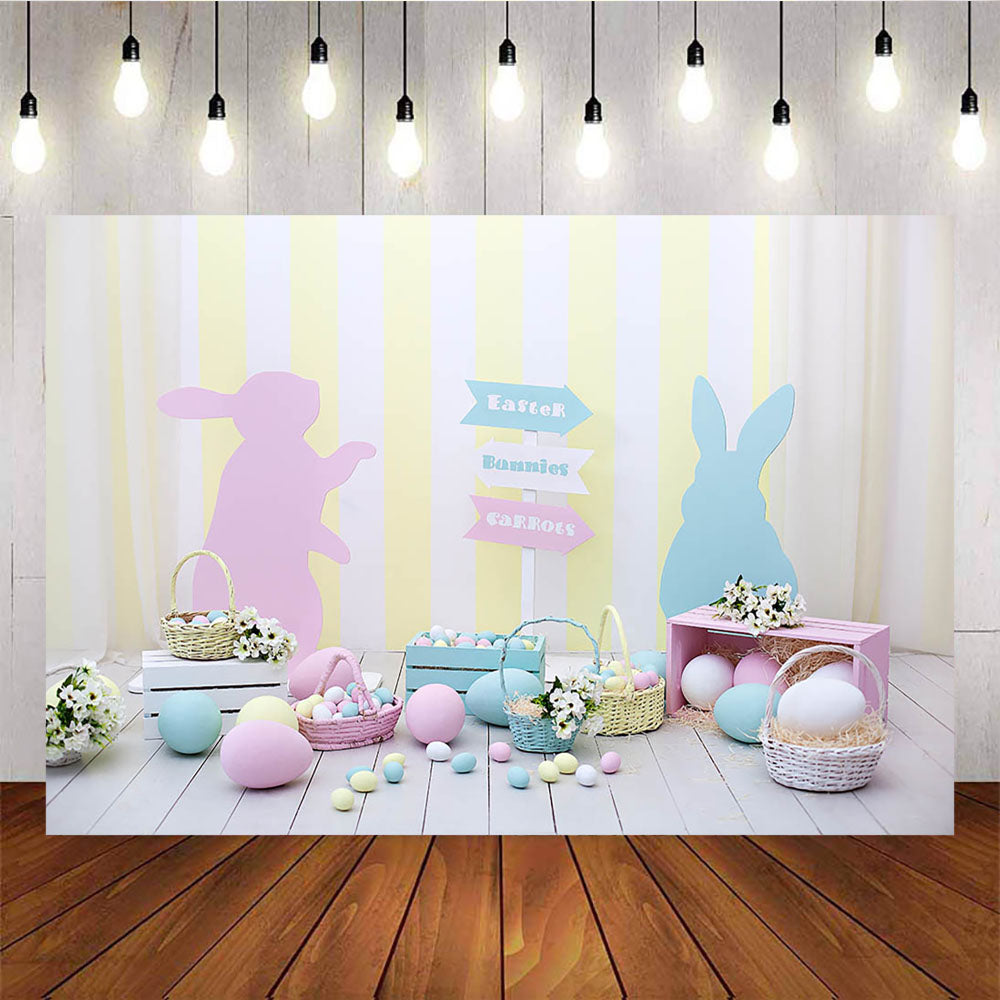 Mocsicka Easter Theme Party Props Colorful Eggs Little Bunny Photo Background-Mocsicka Party