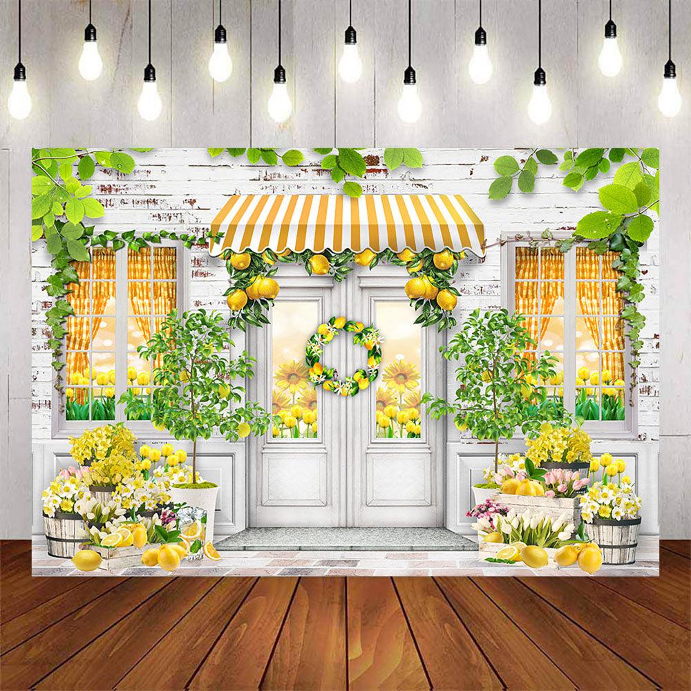 Mocsicka Lenom and Flowers Shop Photo Backdrop-Mocsicka Party