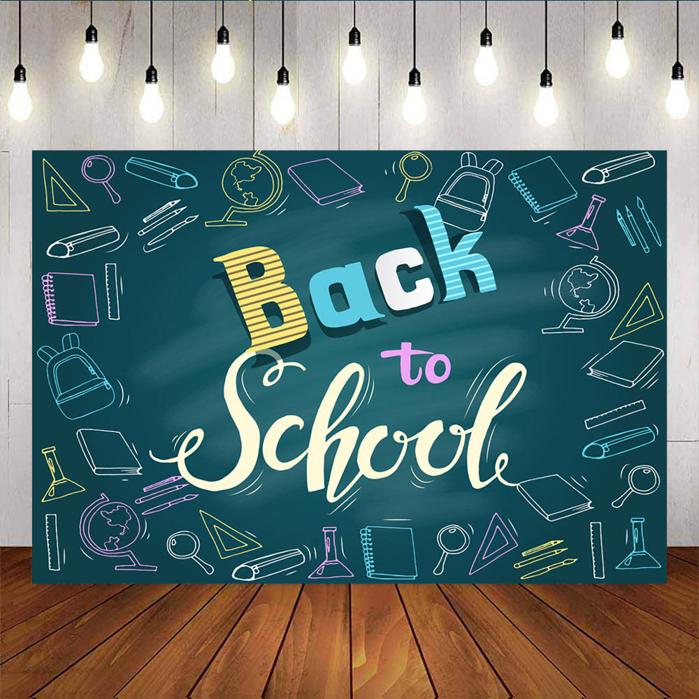 Mocsicka Welcome Back to School Party Prop Blackboard Chalk Photo Backdrops-Mocsicka Party
