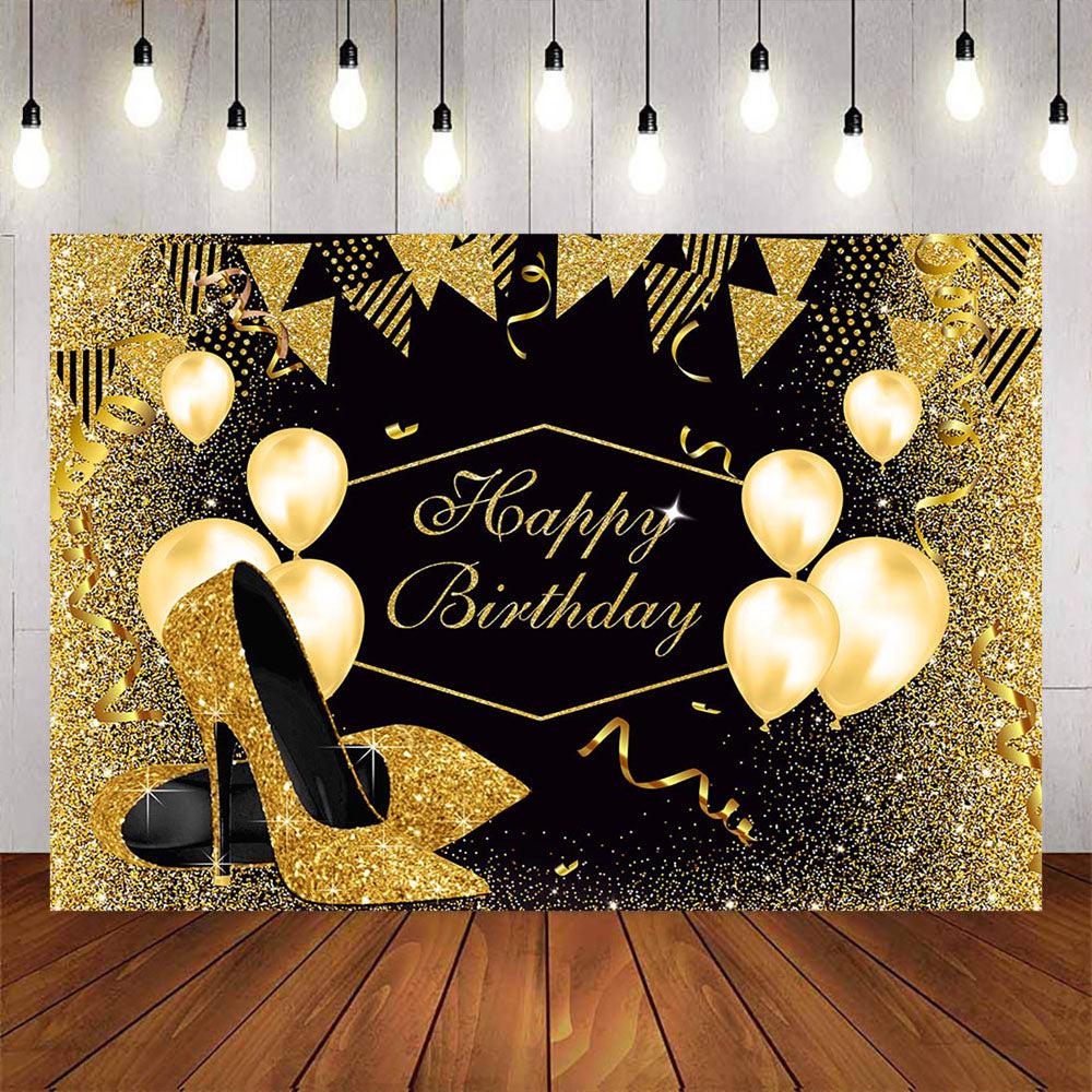 Mocsicka Yellow Champagne High Heels Happy Birthday Party Decor-Mocsicka Party