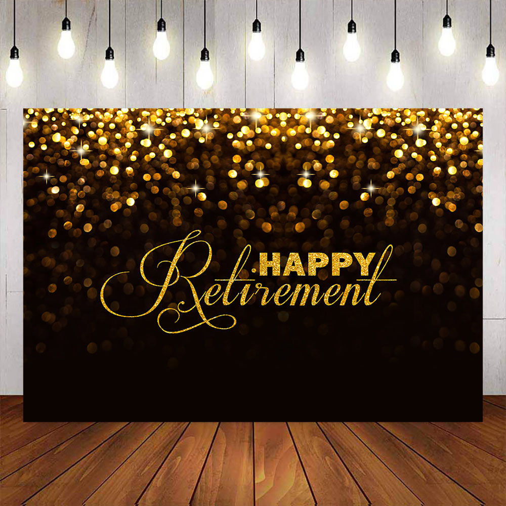 Mocsicka Golden Dots Happy Retirement Backdrop-Mocsicka Party