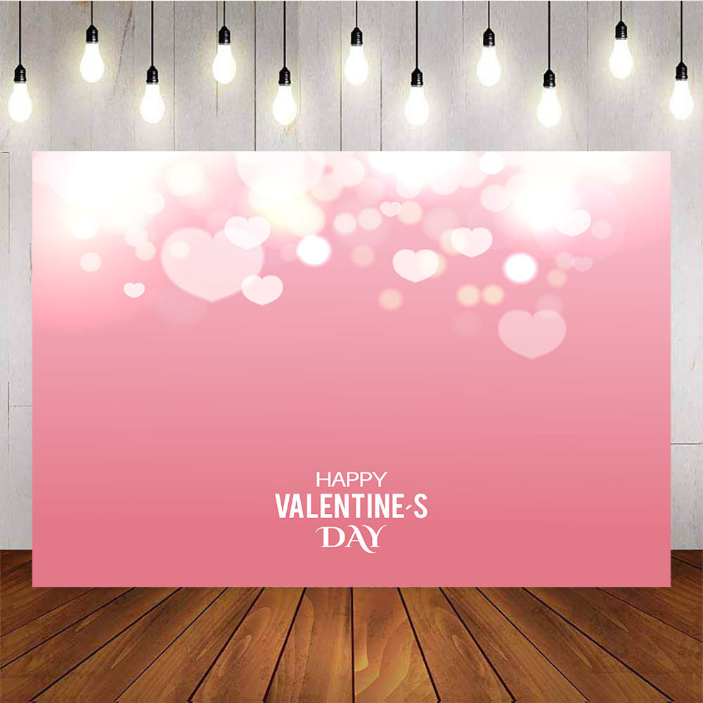 Mocsicka Happy Valentine's Day Pink Background Glitter Hearts Photo Backdrop-Mocsicka Party