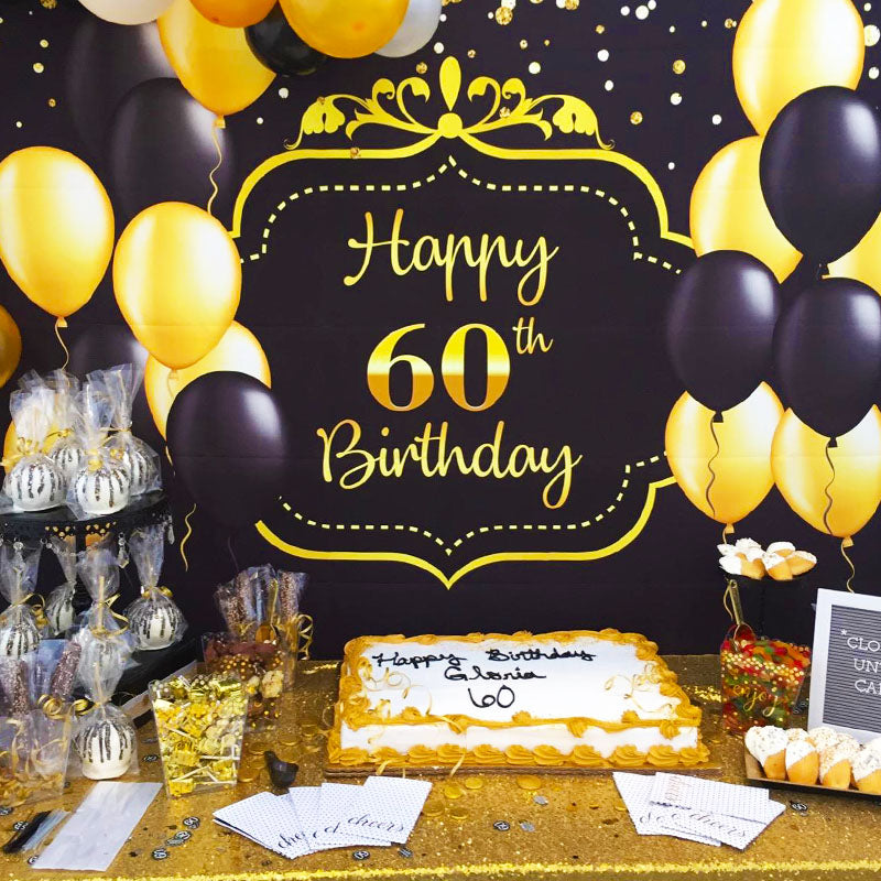 Black Gold Party Decorations, Black and Gold Birthday Decoration