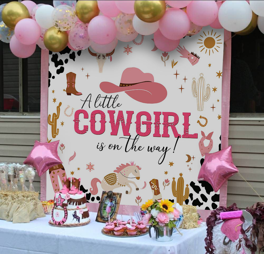 Mocsicka a Little Cowgirl is on the Way Baby Shower Backdrop