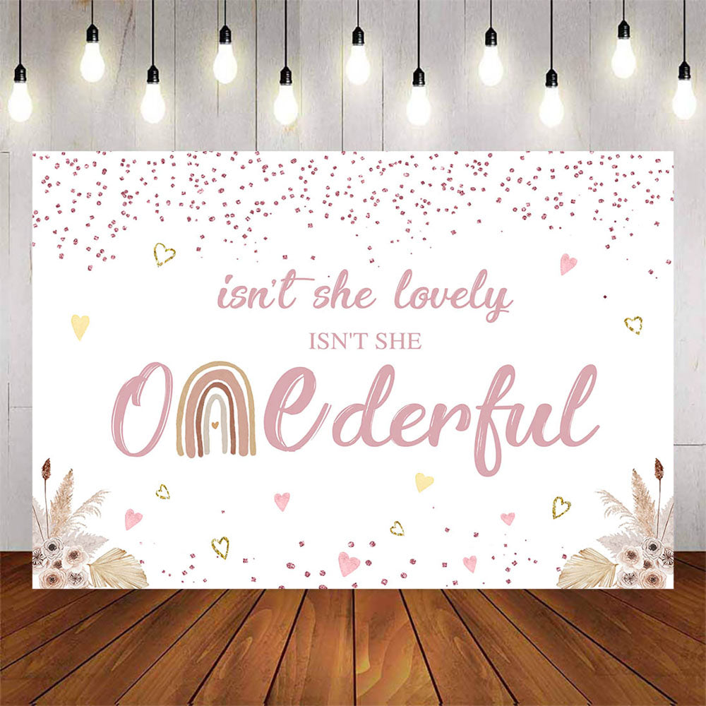 Mocsicka Little Miss Onederful Boho Rainbow Theme Birthday Backdrop-Mocsicka Party