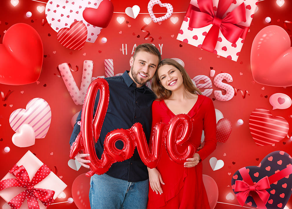 Mocsicka Happy Valentine's Day Backdrop Red Photo Background-Mocsicka Party