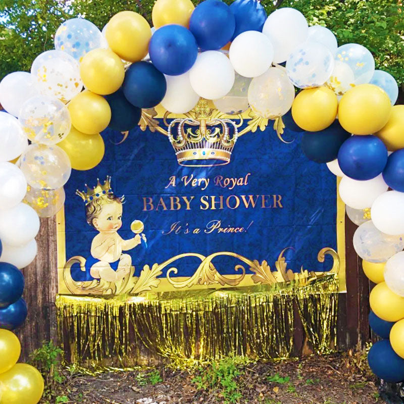 Mocsicka It's a Prince Baby Shower Backdrop Royal Prince Newborn Background-Mocsicka Party