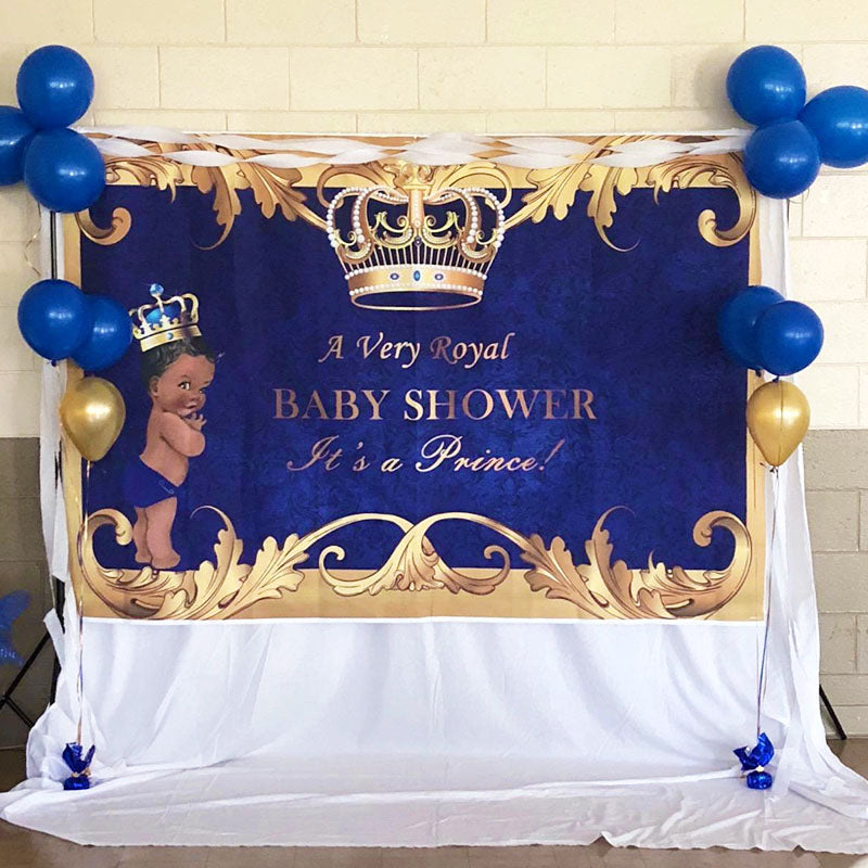 Mocsicka Purple Royal Prince Baby Shower Backdrop Custom Newborn Background