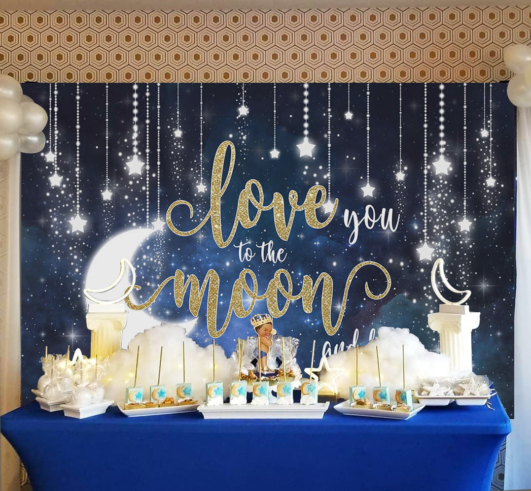 Mocsicka Twinkle Little Star Baby Shower Backdrop Custom Newborn Party Decor-Mocsicka Party