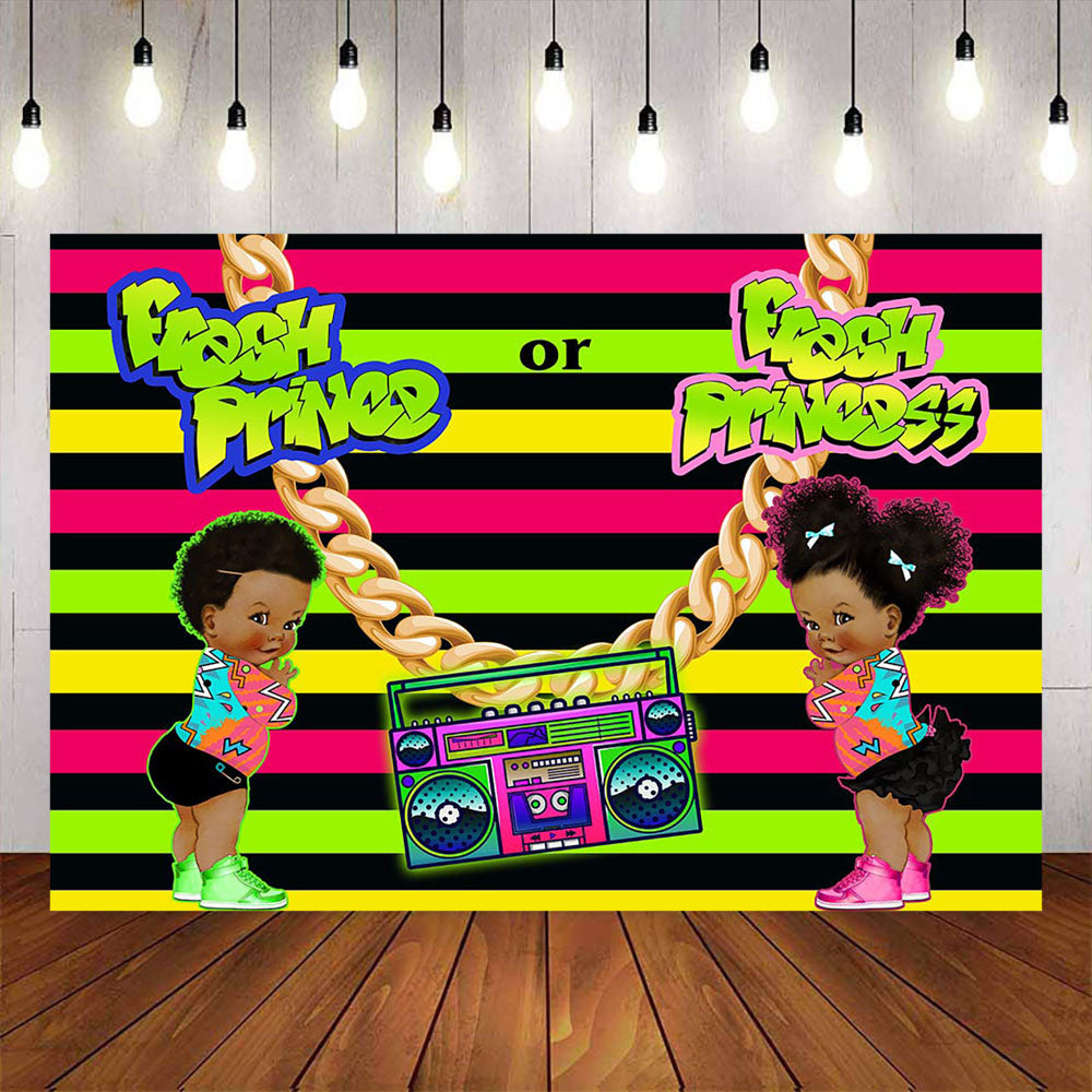 Mocsicka Fresh Prince or Princess Gender Reveal Party Background