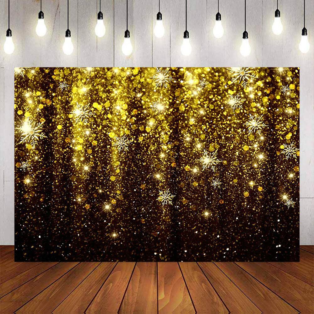 Mocsicka Golden Shining Dots Happy Birthday Backdrop-Mocsicka Party