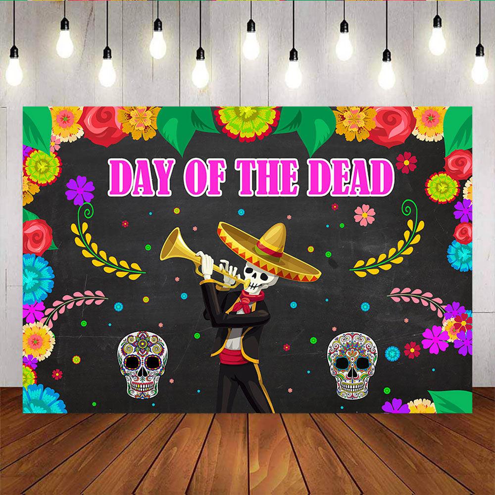 Mocsicka Day of the Dead Photo Backdrops Mexican Skull Celebration Party Decor-Mocsicka Party