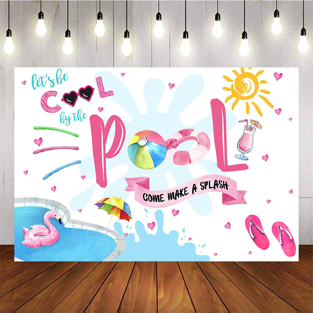 Mocsicka Let's be Cool Summer Pool Happy Birthday Party Decoration Props-Mocsicka Party