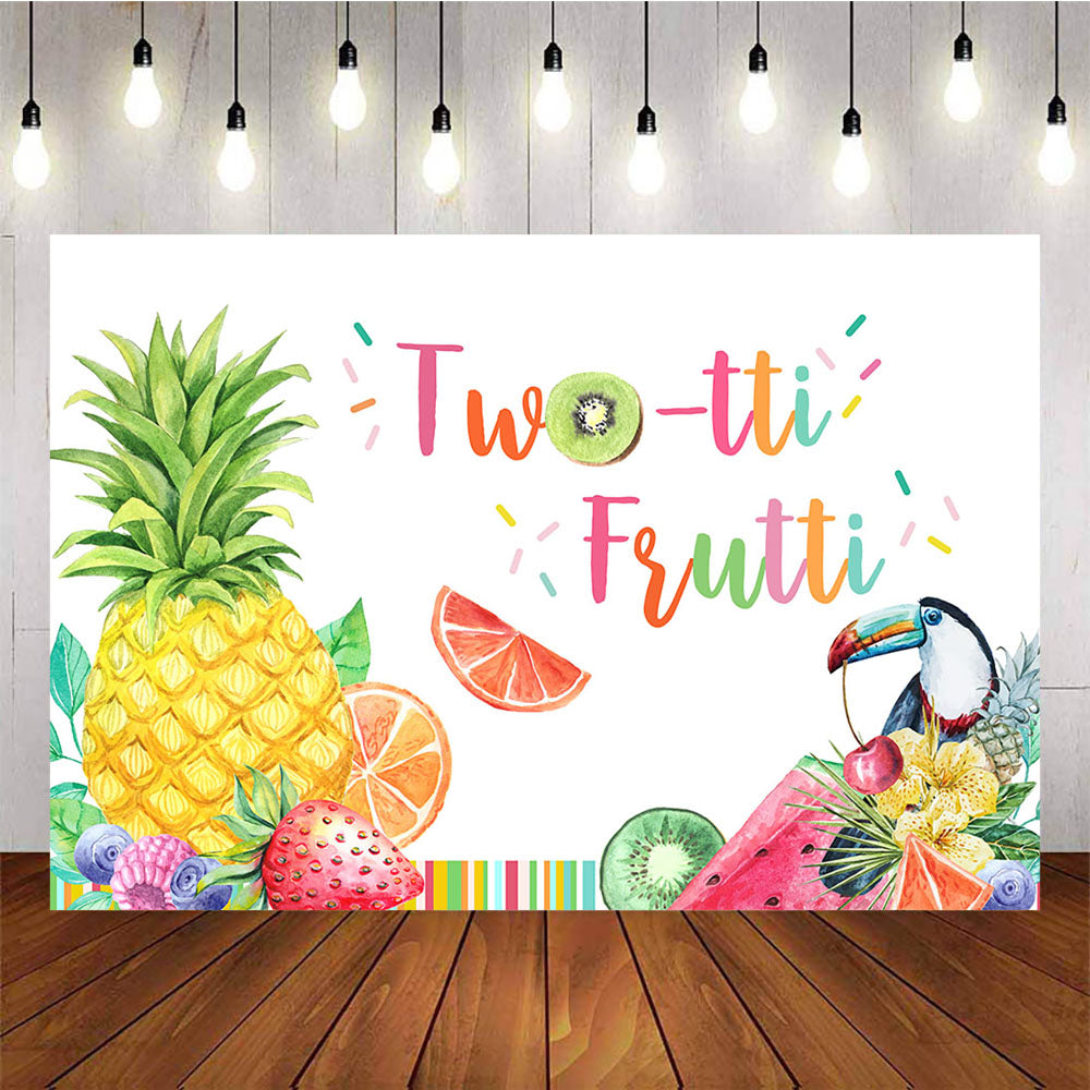 Mocsicka Twotti Trutti Backdrop Pineapple Fruits Birthday Party Photo Background-Mocsicka Party