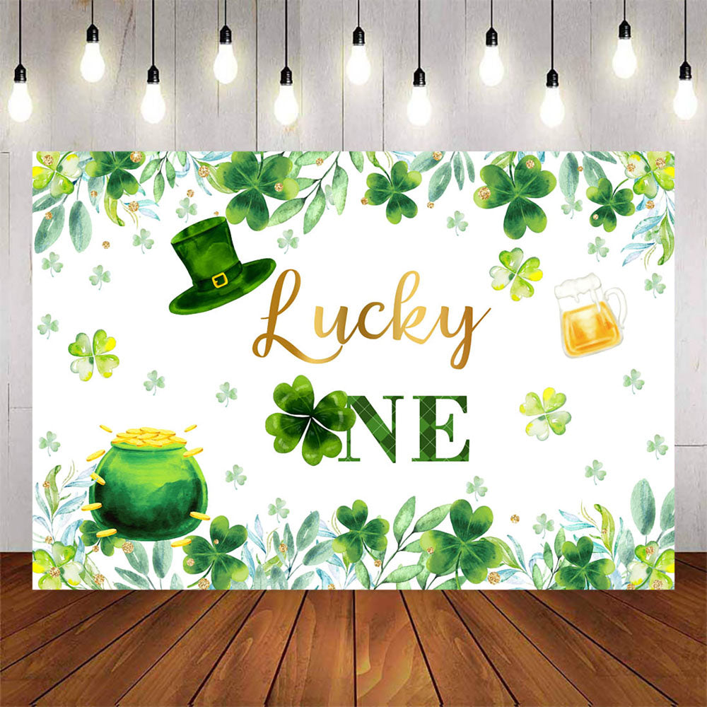Mocsicka St.Patrick's Day Theme Lucky One Birthday Party Backdrop-Mocsicka Party