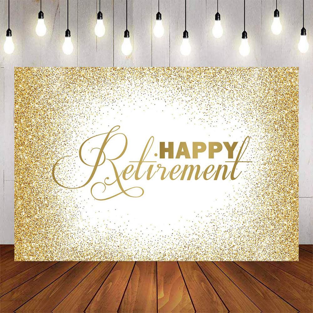 Mocsicka Golden Dots Happy Rerirement Backdrop-Mocsicka Party