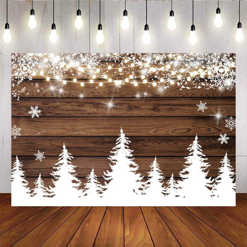 Mocsicka Winter Snow Scene Sliver Snowflakes Baby Shower Background-Mocsicka Party