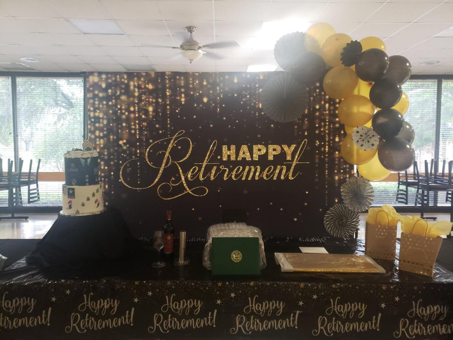 Mocsicka Happy Retirement Party Decoration Props Glowing Dots Photo Backdrop-Mocsicka Party