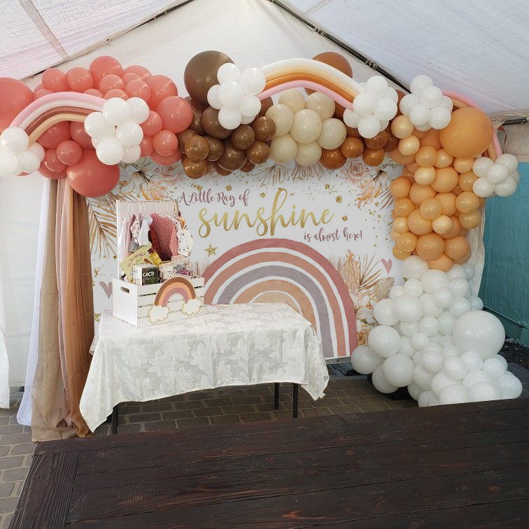 Mocsicka Boho Rainbow and Flowers Birthday Banner