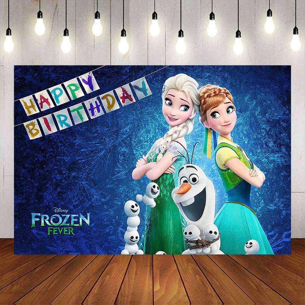 Mocsicka Froze Backdrop Happy Birthday Party Supplies-Mocsicka Party
