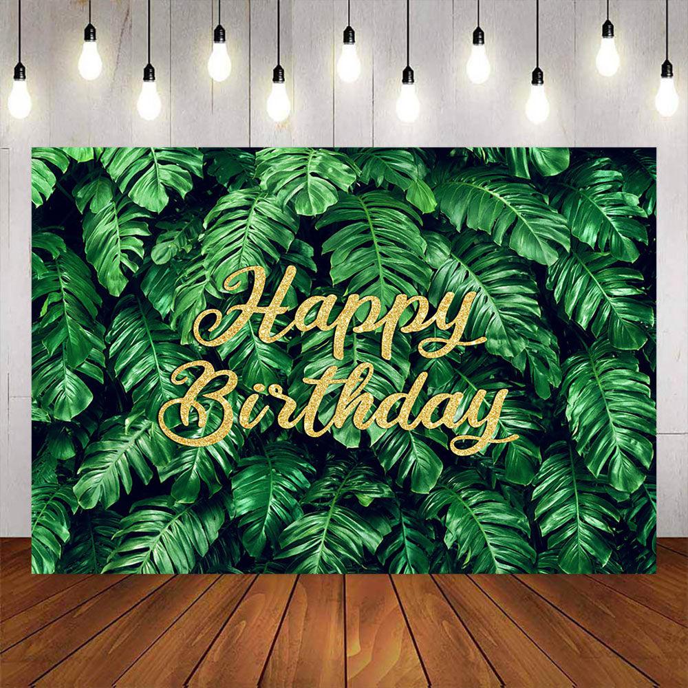 Mocsicka Plam Leaves Happy Birthday Banners-Mocsicka Party