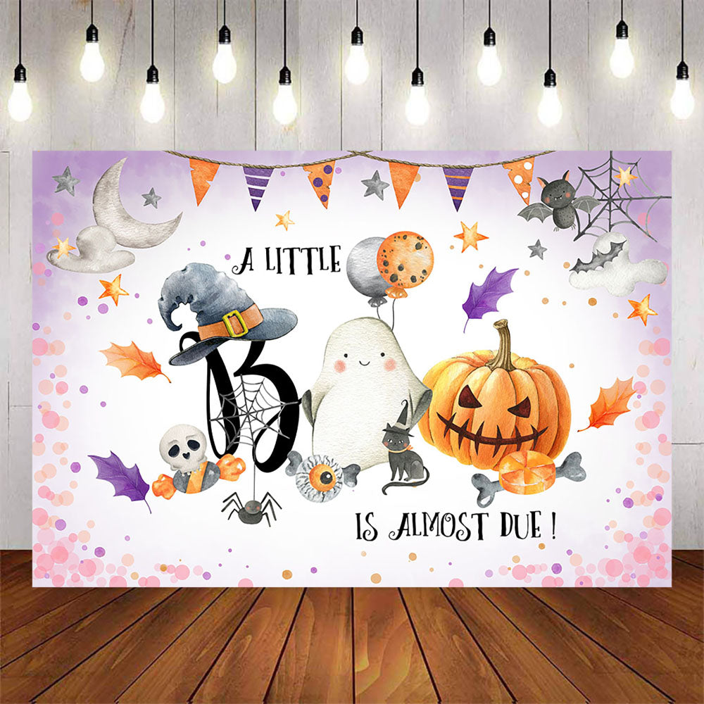 Mocsicka Little Boo and Pumpkin Baby Shower Backdrop-Mocsicka Party