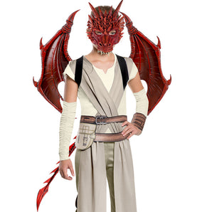 Mocsicka 3Pcs Halloween Kids Dragon Wings and Tail Mask Set