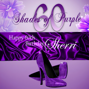 Mocsicka High Heel Shades of Purple Happy Birthday for Women‘s Birthday Party Backdrop
