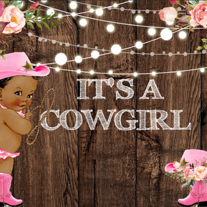 Mocsicka It's a Cowgirl Baby Shower Party Backdrop