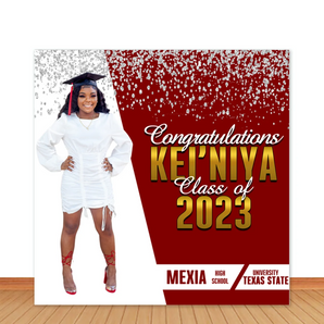 Mocsicka White Red Congratulations Class of 2024 Gradute Party Photo Custom Backdrop