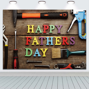Mocsicka Tool Wooden Board  Happy Father's Day Backdrop