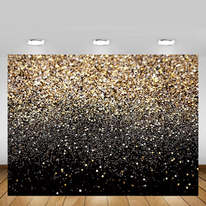 Mocsicka Golden And Silver Sparkle Bokeh Backdrop For Birthday Party Decoration