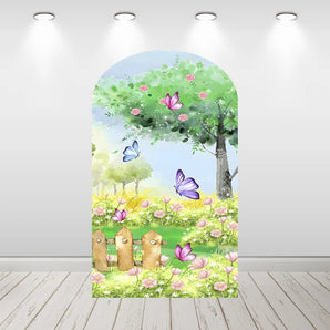 Mocsicka Garden Butterflies Double-printed Arch Cover Backdrop
