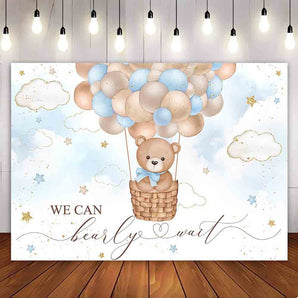 Mocsicka We Can Bearly Wait Air Ballons Baby Shower Party Backdrop