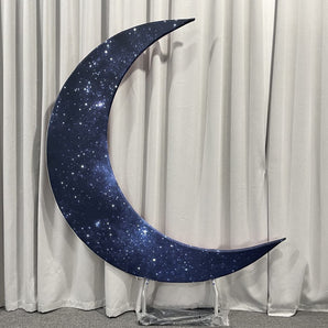 Flash Sale Mocsicka Half Crescent aluminum alloy Stand and Double-printed Cover Backdrop for Party Decoration