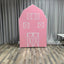 Flash Sale Mocsicka House Shape aluminum alloy Stand and Double-printed Cover Backdrop for Party Decoration