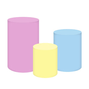 Mocsicka Pink Yellow Blue Cotton Fabric 3pcs Cylinder Cover