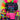 Mocsicka Colorful Neon Lights on Black Brick Wall Round Cover Backdrop-Mocsicka Party