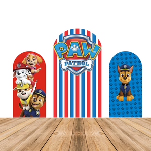 Mocsicka Paw Patrol Double-printed Arch Cover Backdrop for Birthday Party