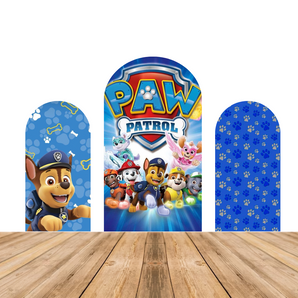 Mocsicka Paw Patrol Double-printed Arch Cover Backdrop for Birthday Party