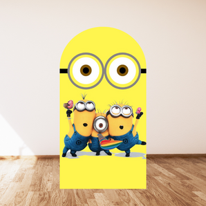 Mocsicka Minion Happy Birthday Double-printed Arch Cover Backdrop